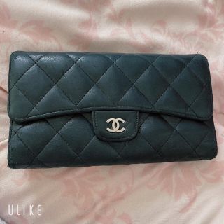 シャネル(CHANEL)のCHANEL 長財布 マットラッセ ブラック シルバー(財布)