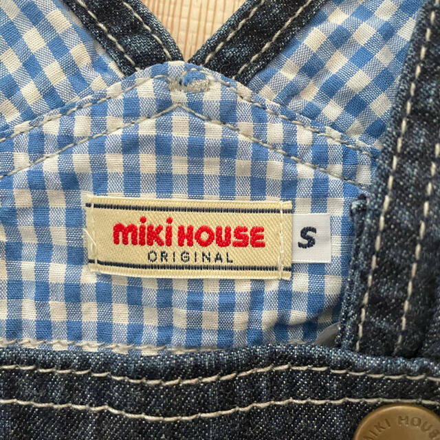 mikihouse(ミキハウス)の美品＊ミキハウス　サイズ80 デニムサロペット キッズ/ベビー/マタニティのベビー服(~85cm)(ロンパース)の商品写真