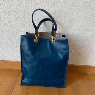 美品 ATAOアタオ エルヴィ 紺ネイビー 人気レギュラーサイズのトートバッグ