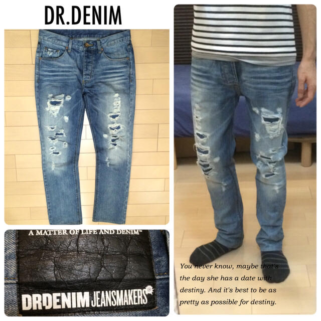 Dr.Denim(ドクターデニム)のDR.DENIMクラッシュデニムテーパードデニム送料込 メンズのパンツ(デニム/ジーンズ)の商品写真