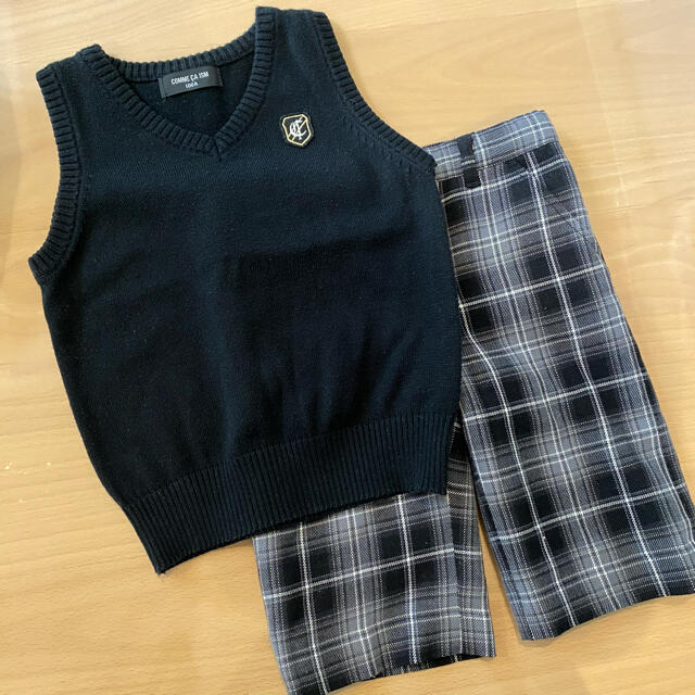 専用です☆コムサ　ベスト　ハーフパンツ　100㎝　男の子　フォーマル キッズ/ベビー/マタニティのキッズ服男の子用(90cm~)(ドレス/フォーマル)の商品写真