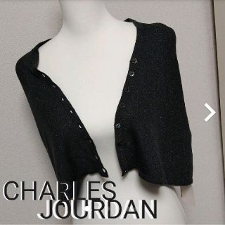 シャルルジョルダン(CHARLES JOURDAN)の新品◎定価￥19950◎シャルル ジョルダン ケープ  黒(カーディガン)