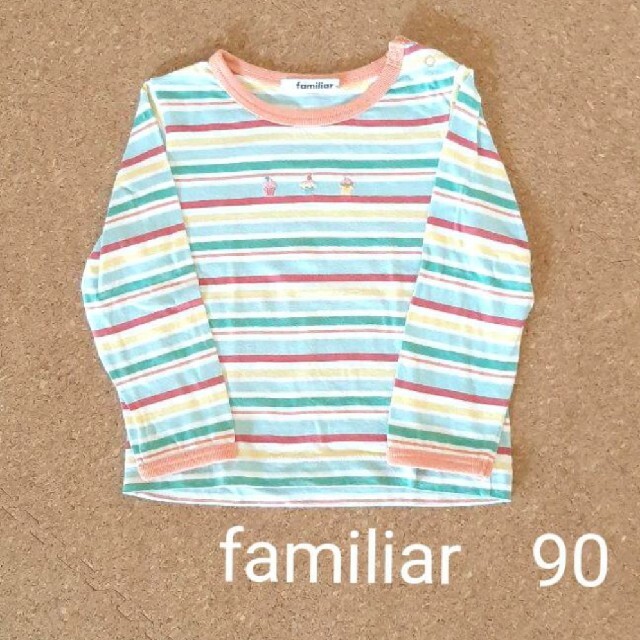 familiar(ファミリア)のfamiliar　ロンティー　ボーダー　90 キッズ/ベビー/マタニティのキッズ服女の子用(90cm~)(Tシャツ/カットソー)の商品写真