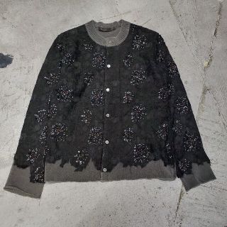 ジュンヤワタナベコムデギャルソン(JUNYA WATANABE COMME des GARCONS)のジュンヤワタナベ コムデギャルソン ビーズ レース カーディガン(カーディガン)