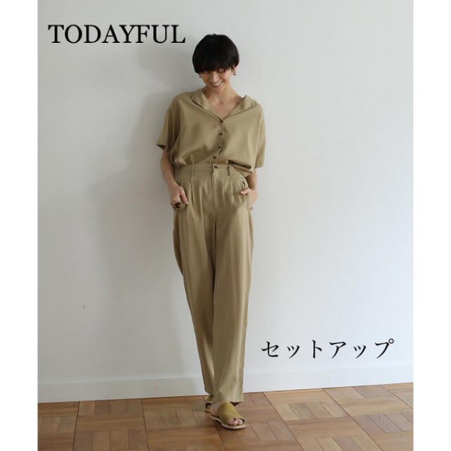 ☆todayful トゥデイフル ☆カラーレスラフシャツ\u0026テーパードラフパンツ