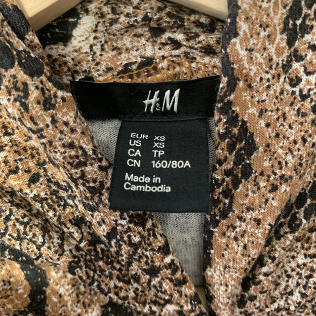 H&M(エイチアンドエム)のH&M 蛇柄　膝丈　ワンピース レディースのワンピース(ひざ丈ワンピース)の商品写真