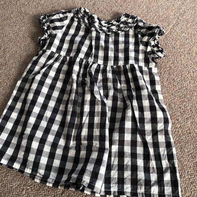 チェック柄　子供服　90 ワンピース  キッズ/ベビー/マタニティのキッズ服女の子用(90cm~)(Tシャツ/カットソー)の商品写真