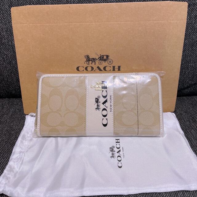 財布【新品】COACH 長財布 ラウンドファスナー シグネチャー PVCレザー