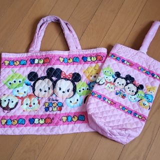 ツムツム 手提げ＆上履き入れ 中古(レッスンバッグ)