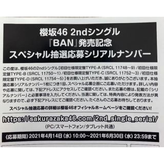 ケヤキザカフォーティーシックス(欅坂46(けやき坂46))の櫻坂46 BAN 応募券(アイドルグッズ)