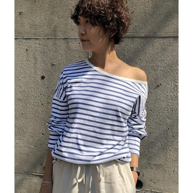 TODAYFUL Oneshoulder Border Tee