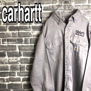 カーハート(carhartt)のカーハート☆ワークシャツ 古着 ゆるだぼ ワンポイントロゴ 刺繍ロゴ h81(シャツ)