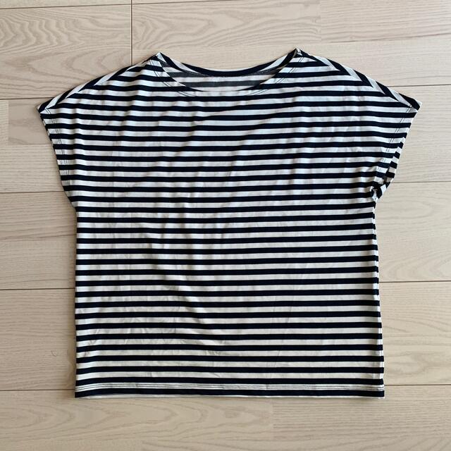 UNIQLO(ユニクロ)の【新品】ユニクロ　エアリズム　Tシャツ　ボーダー　2枚セット　S レディースのトップス(Tシャツ(半袖/袖なし))の商品写真