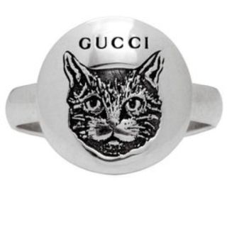 グッチ(Gucci)のGUCCI　猫　シルバーリング　Blind For Love(リング(指輪))