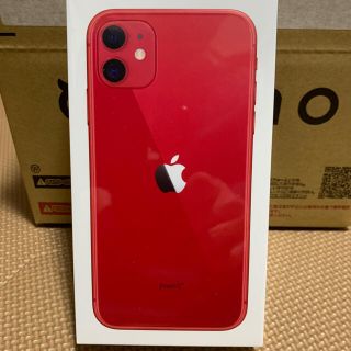 アップル(Apple)のiPhone11 128GB  RED SIMフリー　新品未使用(スマートフォン本体)