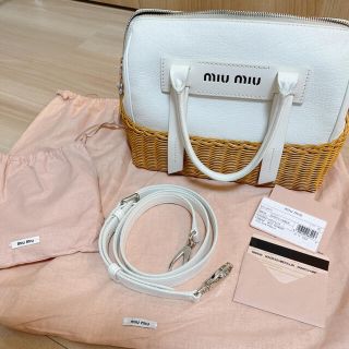 ミュウミュウ(miumiu)のあやさん専用✳︎miumiu✳︎カゴバッグ✳︎ミニボストン✳︎ハンドバッグ(かごバッグ/ストローバッグ)