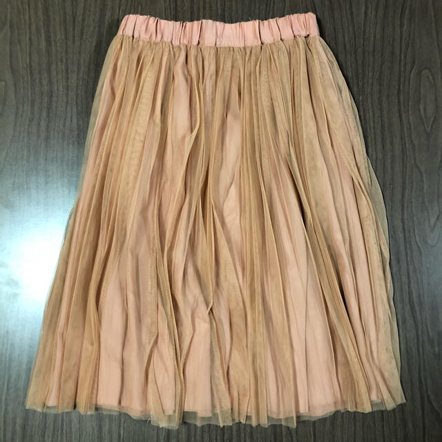 スカート　ピンク　リバーシブル　レース レディースのスカート(ひざ丈スカート)の商品写真