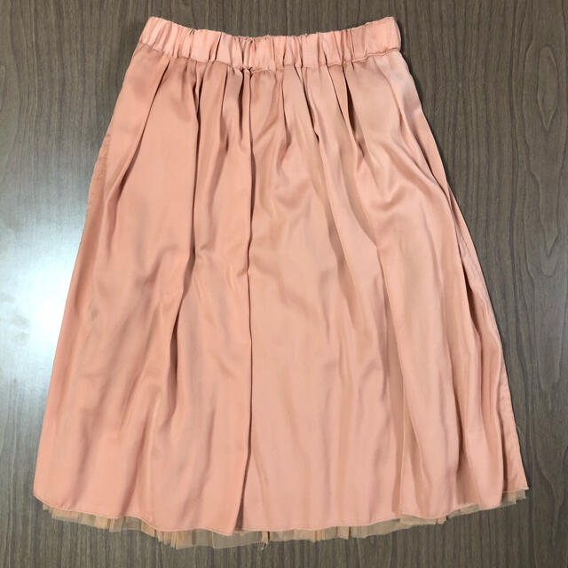 スカート　ピンク　リバーシブル　レース レディースのスカート(ひざ丈スカート)の商品写真