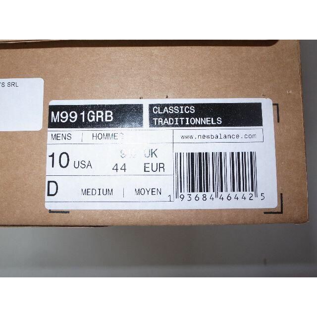 New Balance(ニューバランス)のnew balance M991GRB grey blue US10 28cm メンズの靴/シューズ(スニーカー)の商品写真