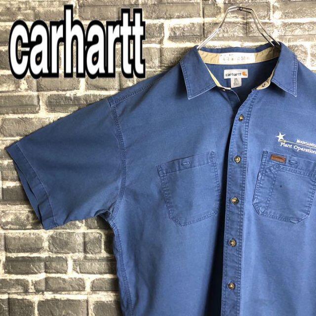 carhartt(カーハート)のカーハート☆ワークシャツ 古着 ゆるだぼ 90sワンポイントロゴ刺繍ロゴ h56 メンズのトップス(シャツ)の商品写真