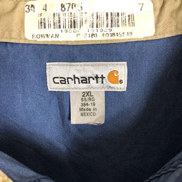 carhartt(カーハート)のカーハート☆ワークシャツ 古着 ゆるだぼ 90sワンポイントロゴ刺繍ロゴ h56 メンズのトップス(シャツ)の商品写真