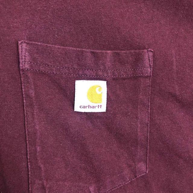 carhartt(カーハート)のカーハート☆Tシャツ 古着 ゆるだぼ 90sヘンリーネック ワンポイント h49 メンズのトップス(Tシャツ/カットソー(半袖/袖なし))の商品写真