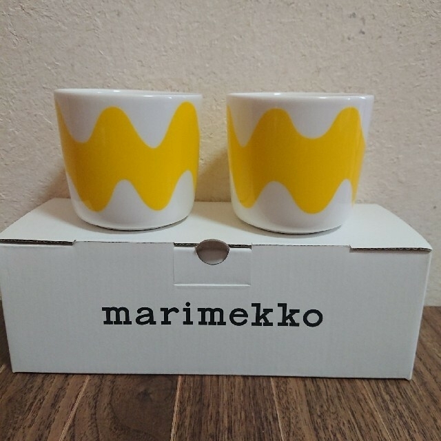 お値下げ  marimekko Lokki ラテマグ 黄色 ペア 未使用