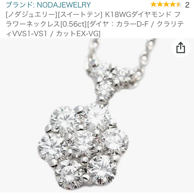 アンカットダイヤモンド ネックレス K18/K18WG - rehda.com