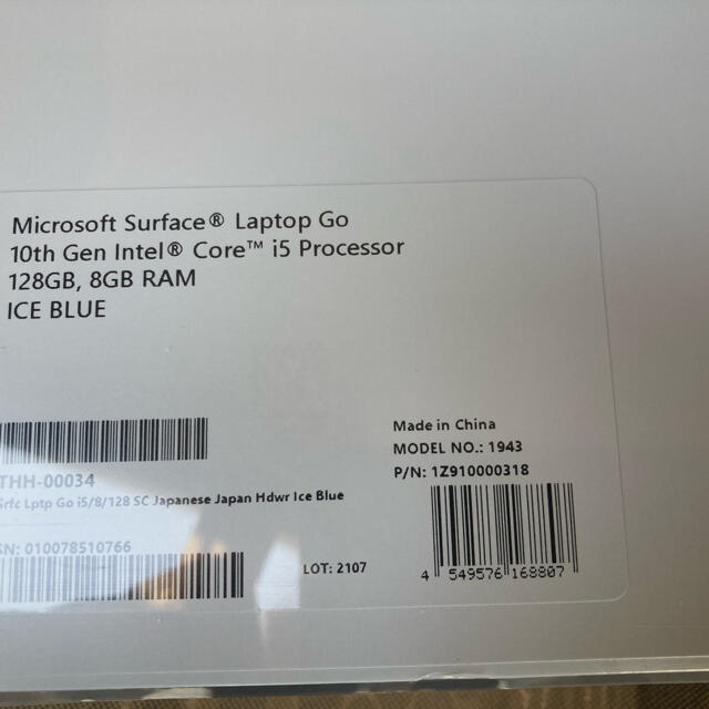 Microsoft(マイクロソフト)のTHH-00034 Surface Laptop Go i5／8／128 アイス スマホ/家電/カメラのPC/タブレット(ノートPC)の商品写真