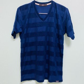 アズールバイマウジー(AZUL by moussy)の【新品】AZUL by  moussy メンズ　Tシャツ　半袖　ボーダー　青(Tシャツ/カットソー(半袖/袖なし))