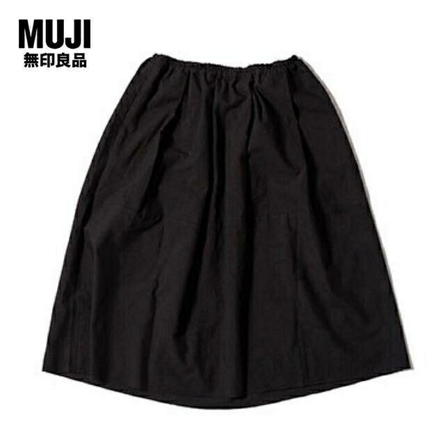 MUJI (無印良品)(ムジルシリョウヒン)の無印良品✨MUJI 麻 フレンチリネン100% ボリュームスカート 黒 ブラック レディースのスカート(ロングスカート)の商品写真