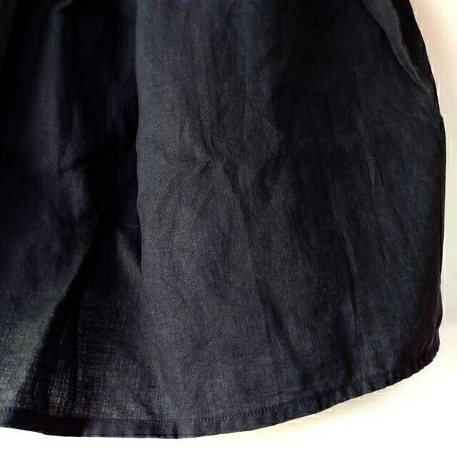 MUJI (無印良品)(ムジルシリョウヒン)の無印良品✨MUJI 麻 フレンチリネン100% ボリュームスカート 黒 ブラック レディースのスカート(ロングスカート)の商品写真