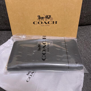 コーチ(COACH)の【新品】COACH ラグジュアリー クロスグレーン 長財布 ブラック(財布)