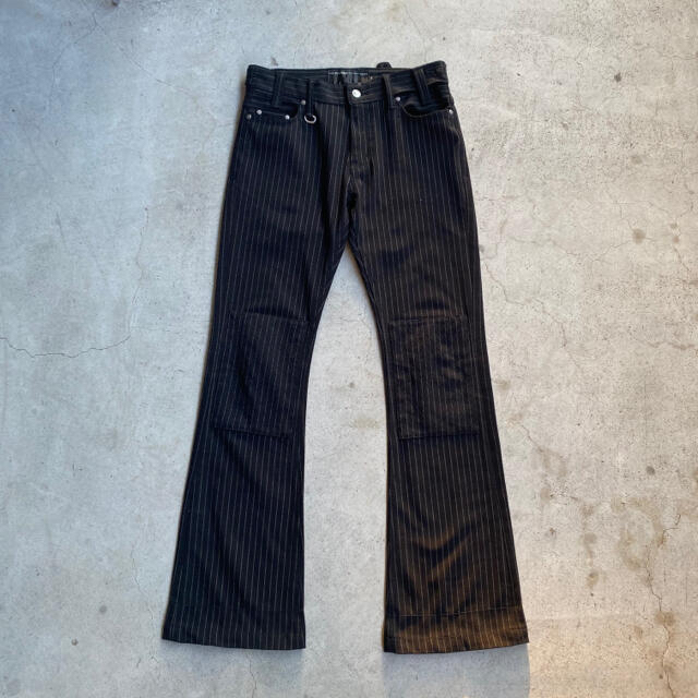 USED check flared pants