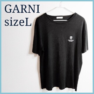 ガルニ(GARNI)のガルニ　GARNI Tシャツ　バックプリント　日本製　半袖Tシャツ　ブラック(Tシャツ/カットソー(半袖/袖なし))