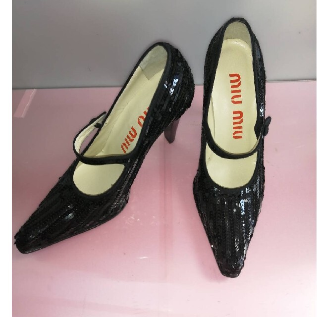 miumiu(ミュウミュウ)の未使用美品‼️miumiu スパンコールパンプス 50210412 レディースの靴/シューズ(ハイヒール/パンプス)の商品写真