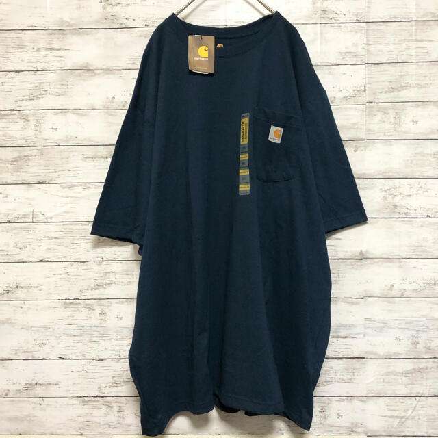 carhartt(カーハート)の【新品】×【XXL】希少サイズ カーハート Tシャツ 半袖 紺 ネイビー 春 夏 メンズのトップス(Tシャツ/カットソー(半袖/袖なし))の商品写真