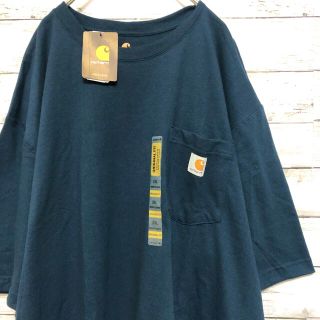 カーハート(carhartt)の【新品】×【XXL】希少サイズ カーハート Tシャツ 半袖 紺 ネイビー 春 夏(Tシャツ/カットソー(半袖/袖なし))