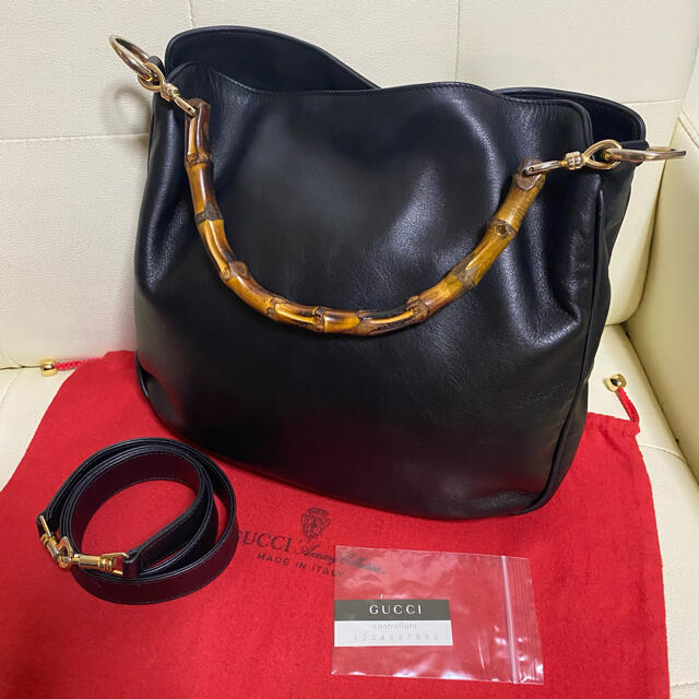 ショルダーバッグ 極 美品 GUCCI オールド グッチ バンブー 2way