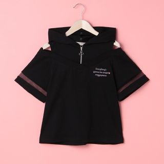 メゾピアノジュニア(mezzo piano junior)のメゾピアノ新品新作タグ付きハーフジップレイヤード風Tシャツ160(Tシャツ/カットソー)