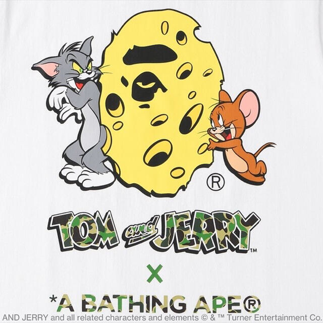 Bape x Tom&Jerry Cheese Ape Head Tee M 1