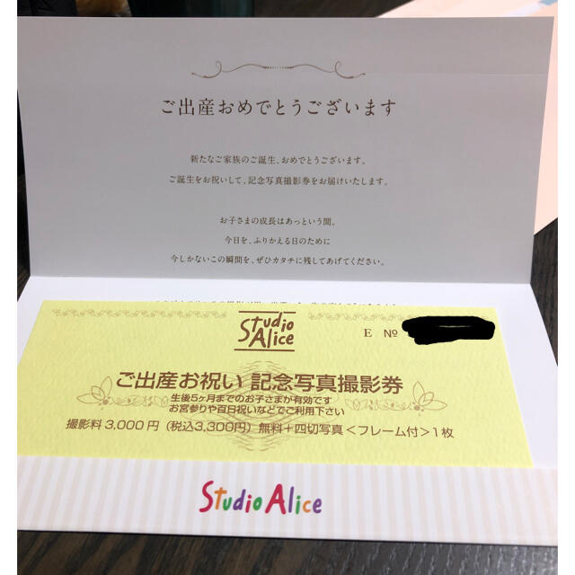 スタジオアリス nico様専用 チケットの優待券/割引券(その他)の商品写真