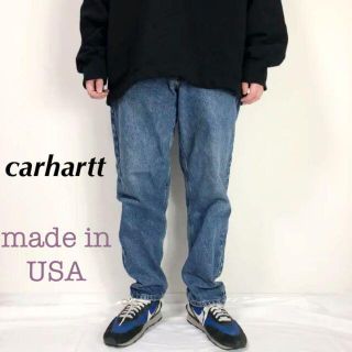 カーハート(carhartt)の希少 USA製 カーハートcarhartt革タグ デニムパンツ ジーンズ w33(デニム/ジーンズ)