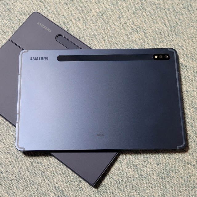 SAMSUNG(サムスン)のGALAXY TAB S7 Mystic Navy 純正ネイビーカバー付き スマホ/家電/カメラのPC/タブレット(タブレット)の商品写真