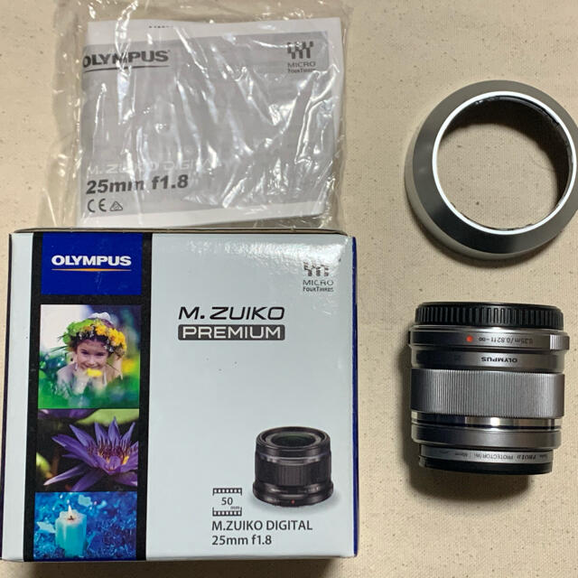 最適な材料 OLYMPUS M25F1.8 シルバー 単焦点レンズ スマホ/家電