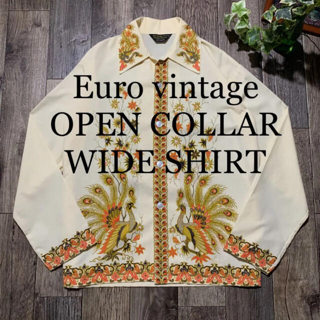 Euro vintage OPEN COLLAR WIDE SHIRT セール中