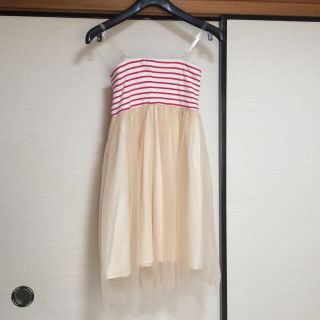 ジルスチュアート(JILLSTUART)のJILLSTUART ベアトップオーガンジーワンピース♡Sサイズ(ミニワンピース)