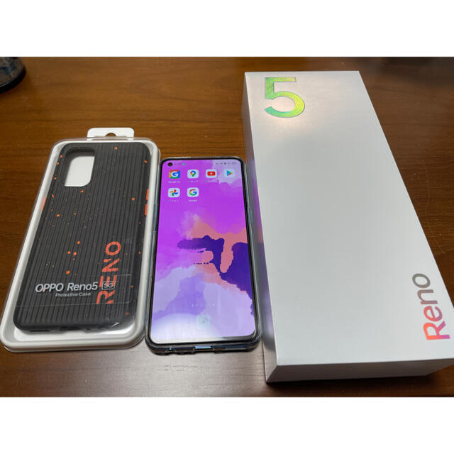 スマホ/家電/カメラOppo reno 5 5g ほぼ新品 ブルー オッポ