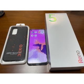 オッポ(OPPO)のOppo reno 5 5g ほぼ新品 ブルー オッポ(スマートフォン本体)