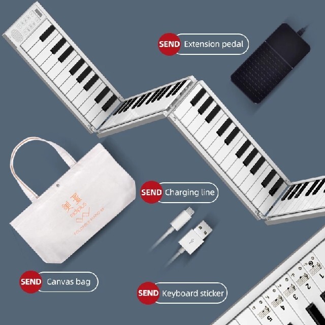 88鍵　おりたたみピアノ　キーボード 楽器の鍵盤楽器(電子ピアノ)の商品写真